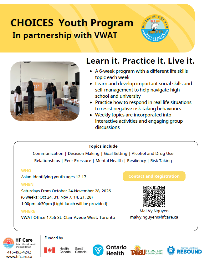 Registration Now Open: FREE Choices Program for Youth Ages 12–17